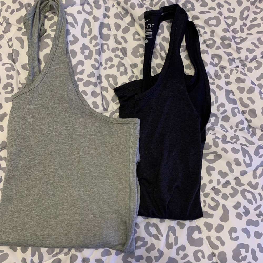 Nike Dri fit tank tops in black & gray